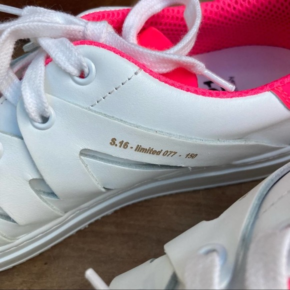 NEW PS821 Mens Pink Neon Leather Alpha Italy Sneaker size US 7  /40 - Picture 4 of 8